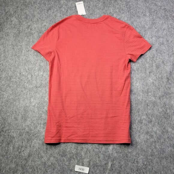 Goodfellow Men T shirt Small Textured Standard Fit Casual Orange Short Sleeve - Picture 4 of 6